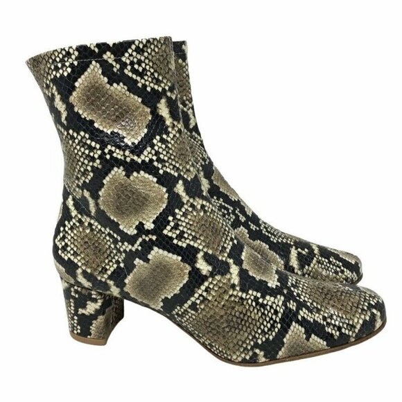 By Far Sofia Ankle Boots Booties Black Snake 10 - Picture 1 of 8